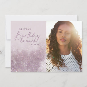 Carte Parties scintillant violet Lilac élégant photo ann