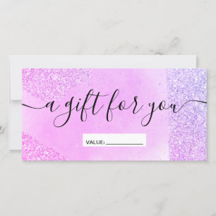 Carte Parties scintillant violet scintille rose chic cer