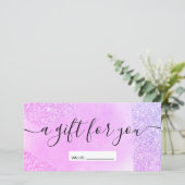 Carte Parties scintillant violet scintille rose chic cer (Debout devant)