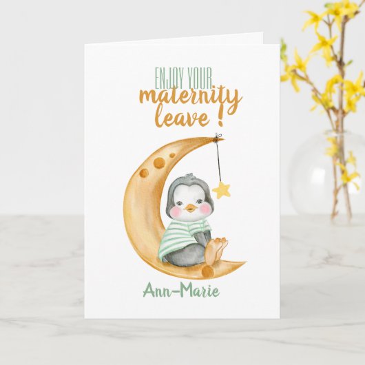 Carte Partir de maternité mignonne (Fleur jaune)