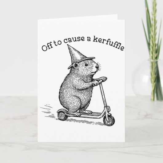 Carte Partir pour causer une agitation, Funny Groundhog (Devant)
