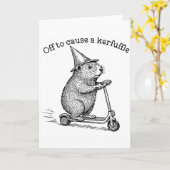 Carte Partir pour causer une agitation, Funny Groundhog (Fleur jaune)