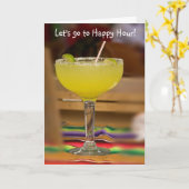 Carte Partons à l'heure heureuse ! (Fleur jaune)