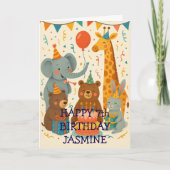 Carte Party Animals Celebrating a Birthday Custom  (Devant)