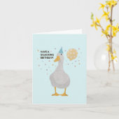 Carte Party Duck Pun : Avoir un quille Anniversaire (Fleur jaune)