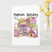 Carte Party Princess 4th Birthday Tshirts et cadeaux (Fleur jaune)