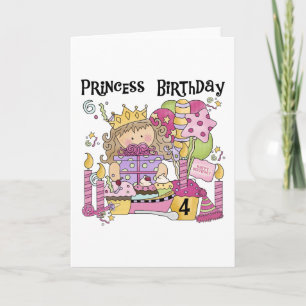 Carte Party Princess 4th Birthday Tshirts et cadeaux