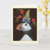 Carte Party Puffin (Fleur jaune)
