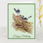 Carte Paruline Turquoisine superbe (Fleur jaune)