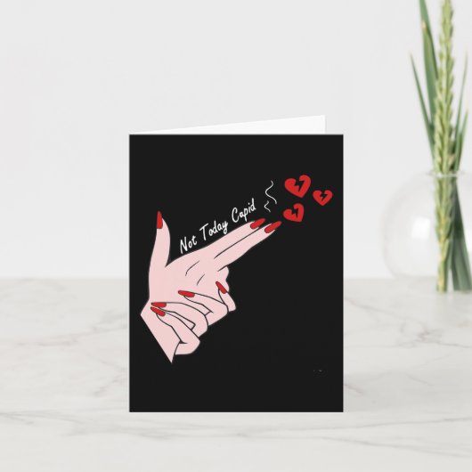 Carte Pas aujourd'hui mignon amusant Valentine Day Gun D (Devant)
