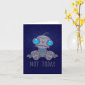 Carte Pas aujourd'hui triste robot (Fleur jaune)