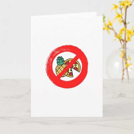 Carte Pas d'ananas sur la pizza (Fleur jaune)