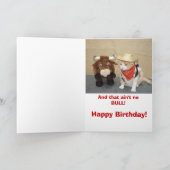 Carte Pas d'anniversaire Bull (Intérieur)