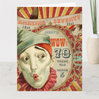 Carte Pas De Clowning, C'Est Vintage 70ème Anniversaire