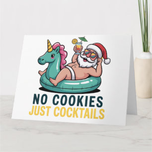 Carte Pas de cookies juste des cocktails Santa Noël d'ét