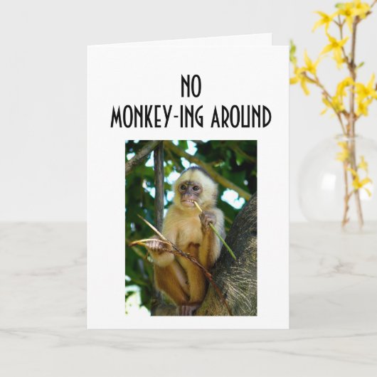 CARTE PAS DE MONKEY-ING AUTOUR DE VOUS AIMER (Fleur jaune)