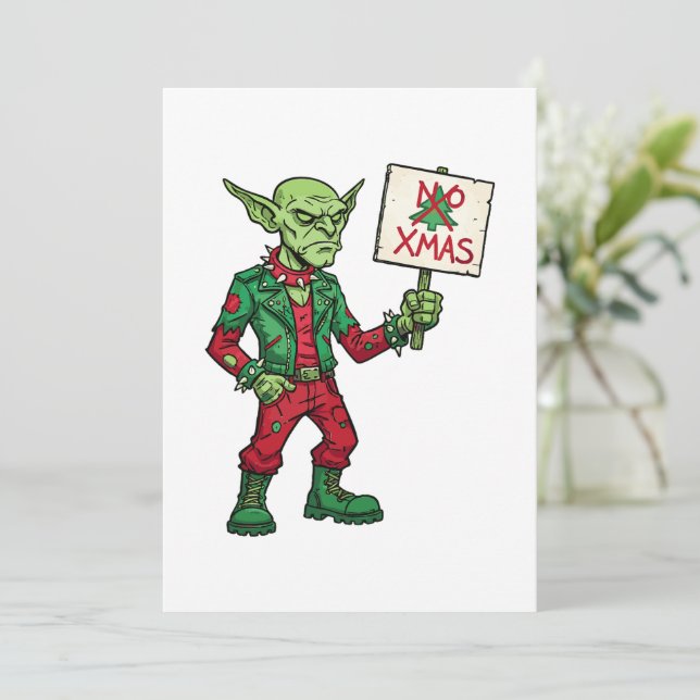Carte Pas de Noël – Style d'alien rebelle (Debout devant)