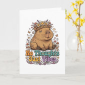 Carte Pas de pensées juste des vibes capybara (Fleur jaune)