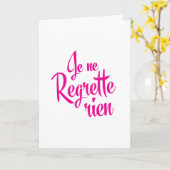 Carte Pas de pitié - Je ne Regrette Rien (Fleur jaune)