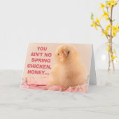 Carte Pas de printemps Dames de poulet Jalon Anniversair (Fleur jaune)