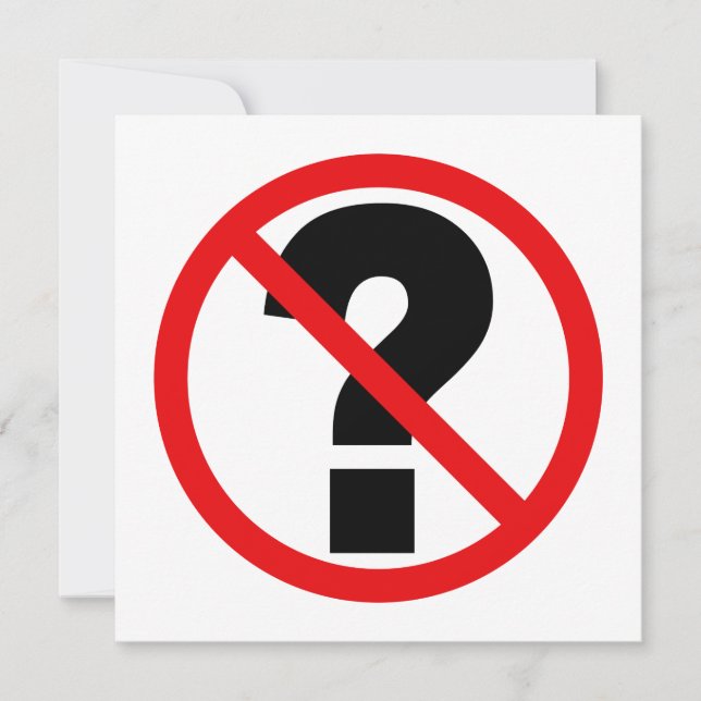 Carte Pas de questions (Devant)