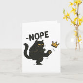 Carte Pas De Rois En Amérique Chat Noir Drôle Chat Kicki (Fleur jaune)