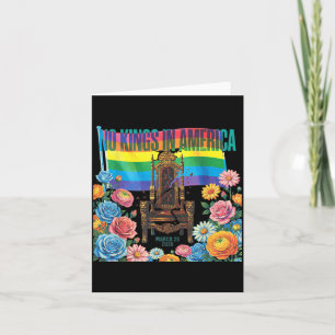 Carte Pas de rois en Amérique Floral LBGTQ Arc-en-ciel