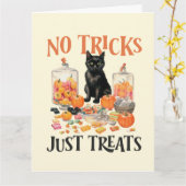 Carte "Pas de tours, juste des friandises"  (Fleur jaune)