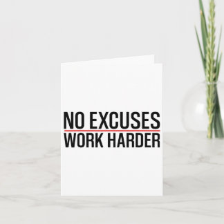 Carte Pas D'Excuses Travailler Dur Bodybuilding Gym Moti