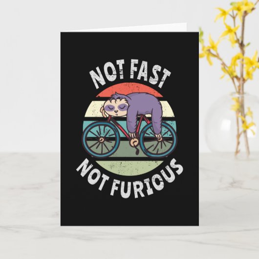 Carte Pas Fast Not Furious paresseux vélo de couchage (Fleur jaune)