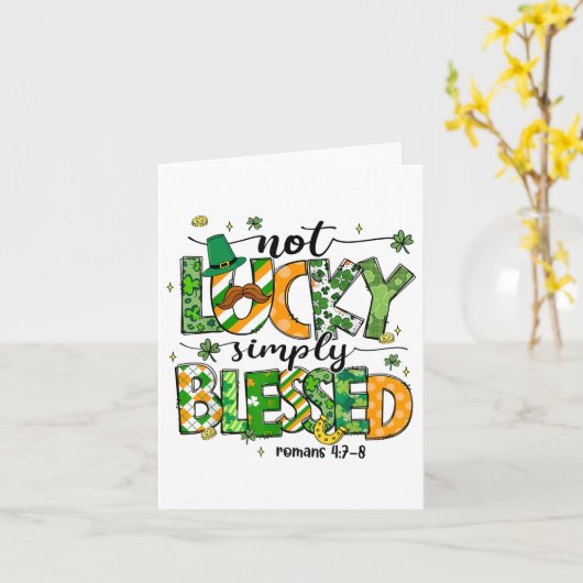 Carte Pas Lucky Simplement Béni Jour de la Saint Patrick (Fleur jaune)
