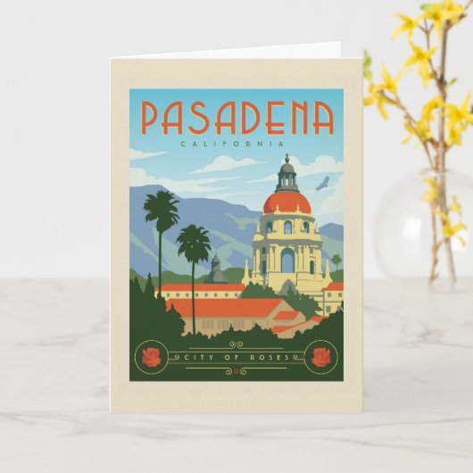 Carte Pasadena, CA (Fleur jaune)