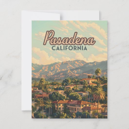 Carte Pasadena Los Angeles California Mountains Card (Devant)