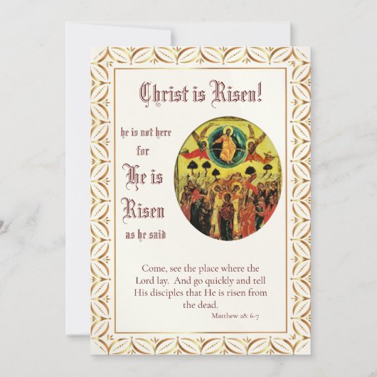 Carte Pascha Pâques Orthodoxe chrétien Ascension Icon (Devant)