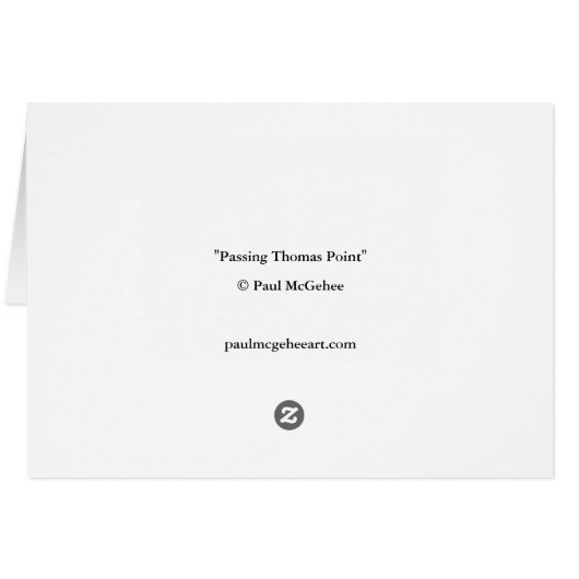 Carte "passant Thomas point" de Paul McGehee (Dos Horizontal)