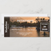 Carte Passe d'embarquement à la retraite Coucher de sole (Devant)
