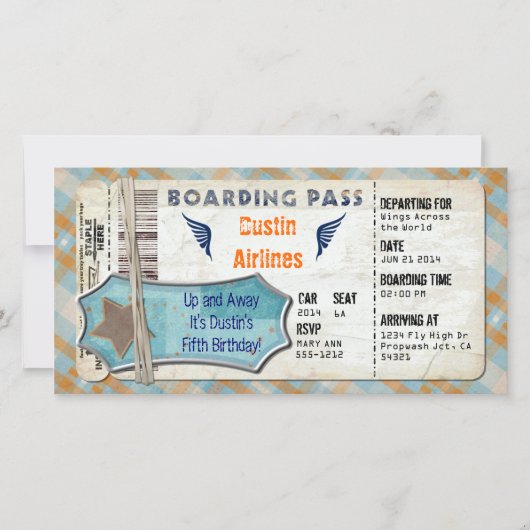 Carte Passe d'embarquement de la fête des Avions (Devant)