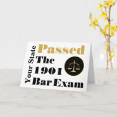 Carte Passé l'examen à barres (Personnaliser Etat et ann (Fleur jaune)