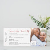 Carte Passe Pink Boarding Destination Photo Enregistrer  (Debout devant)