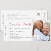 Carte Passe Pink Boarding Destination Photo Enregistrer  (Devant / Derrière)