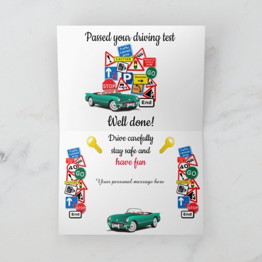 Carte Passé votre test de conduite ~ Félicitations! (Intérieur)