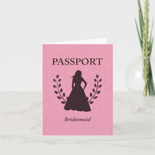 Carte Passeport de demoiselle d'honneur (Devant)