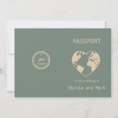 Carte Passeport RSVP - Sage & Beige | Rustique (Dos)