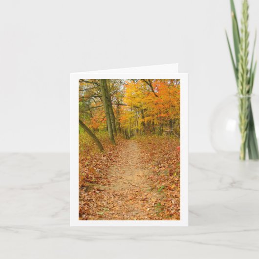 CARTE "PASSER À TRAVERS LES BOIS À L'AUTOMNE" (Devant)