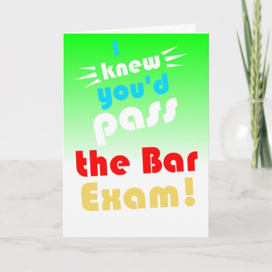 Carte passer l'examen de barre (Devant)