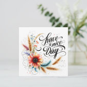 Carte Passez une bonne journée fleurie (Debout devant)