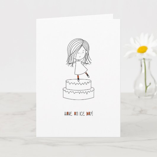Carte Passez Une Journée De Glace ! fille de patinage mi (Petite plante)