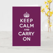 Carte Passionné pourpre Gardez le calme et continuer (Fleur jaune)