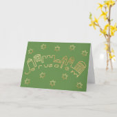 Carte Passover Greeting Card "Gold Jerusalem" (Fleur jaune)