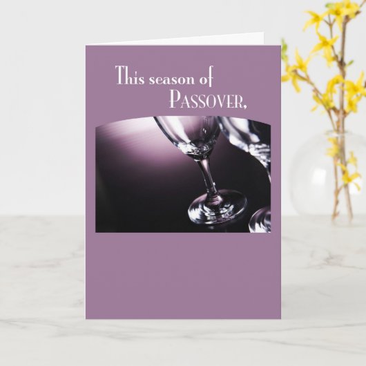 Carte Passover Wine Glasses (Fleur jaune)